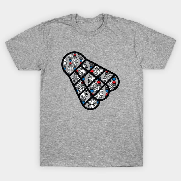 Badminton Retro Pattern T-Shirt by Rayrock76